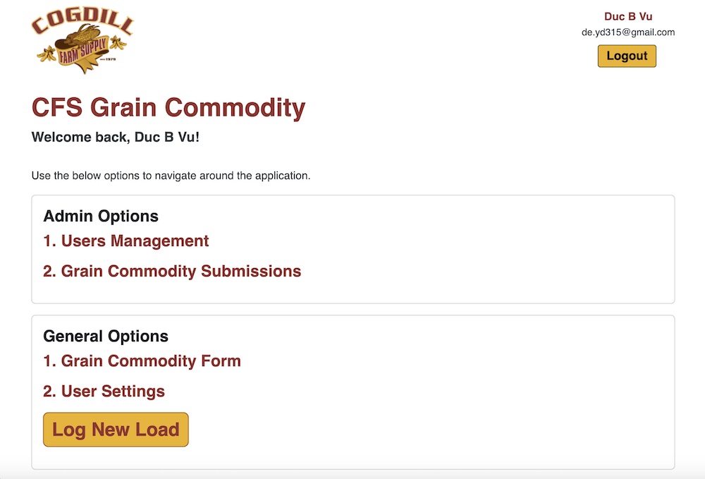 admin dashboard provides quick access to manage delivery logs and drivers