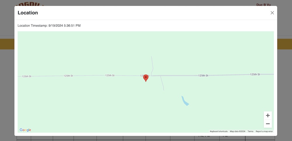 interactive map feature verifies delivery locations with GPS accuracy